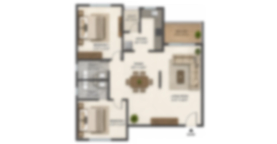 Panache Thane 2 BHK Floor Plan